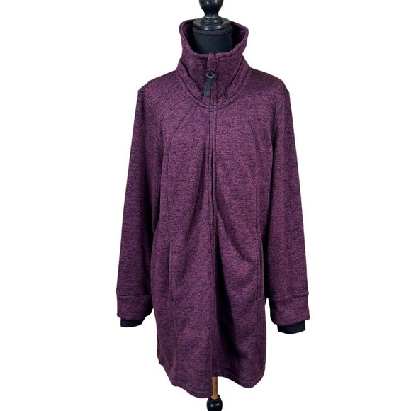 Kenneth Cole Reaction Purple Knit Headphone Access Full Zip Coat Size XXL - Picture 1 of 14